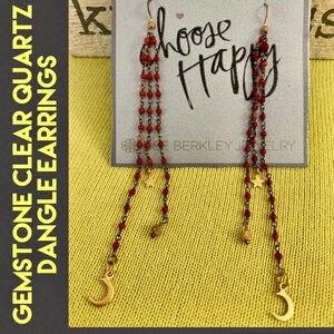 🆕 DEE BERKLEY 🆑 Designer Red Quartz Dangle Earrings-No Offers-PriceFirm